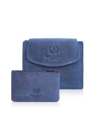 Zestaw skórzany PAOLO PERUZZI ZUP-40-DB granatowy. Kolor: niebieski. Materiał: skóra #1