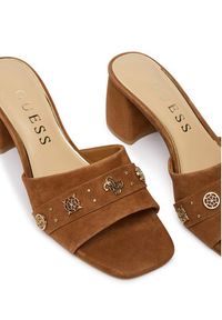 Guess Klapki FLJGU2 SUE03 Brązowy jasny. Kolor: brązowy. Materiał: zamsz, skóra #2