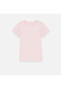 Sinsay - Koszulka gładka - Różowy. Kolor: różowy. Wzór: gładki #1