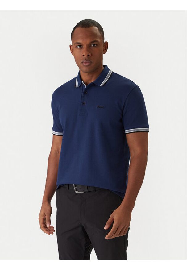 BOSS Polo Paddy 50469055 Granatowy Regular Fit. Typ kołnierza: polo. Kolor: niebieski. Materiał: bawełna