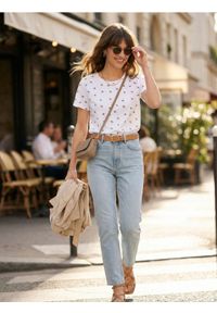 Sinsay - Koszulka z nadrukiem - biały. Kolor: biały. Wzór: nadruk #1