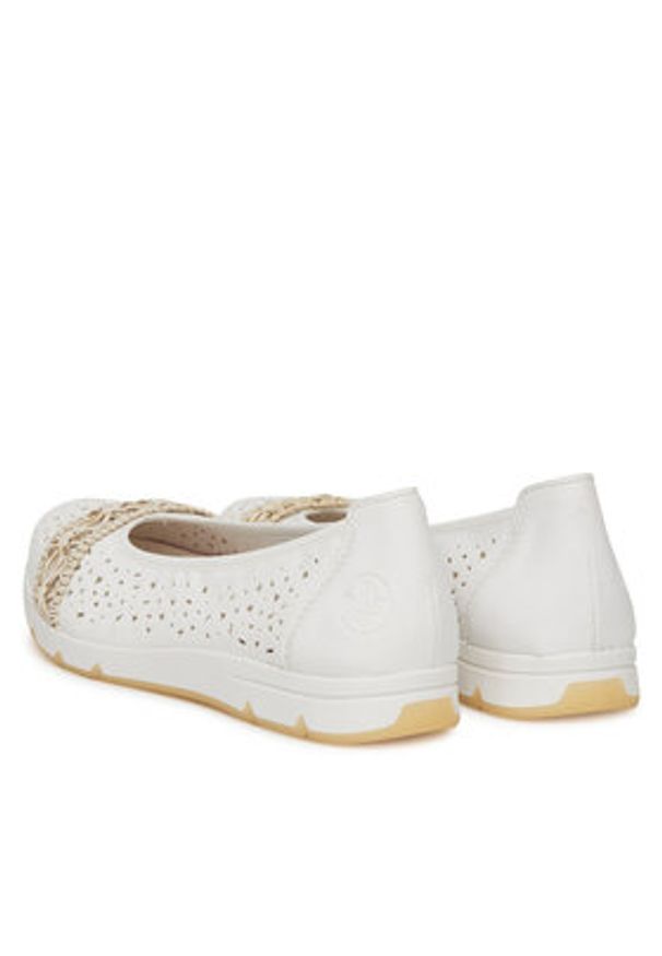 Rieker Baleriny CEO-L3062-80 Biały. Kolor: biały. Materiał: materiał