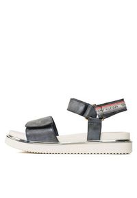 TOMMY HILFIGER - Tommy Hilfiger Sandały Platform Velcro Sandal T3A2-32760-0568 S Granatowy. Kolor: niebieski. Materiał: skóra #3