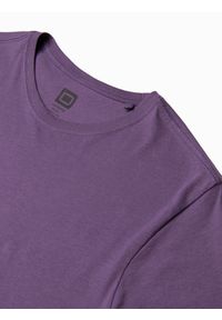 Ombre Clothing - T-shirt męski bawełniany BASIC - fioletowy V13 S1370 - XXL. Kolor: fioletowy. Materiał: bawełna. Styl: klasyczny #4