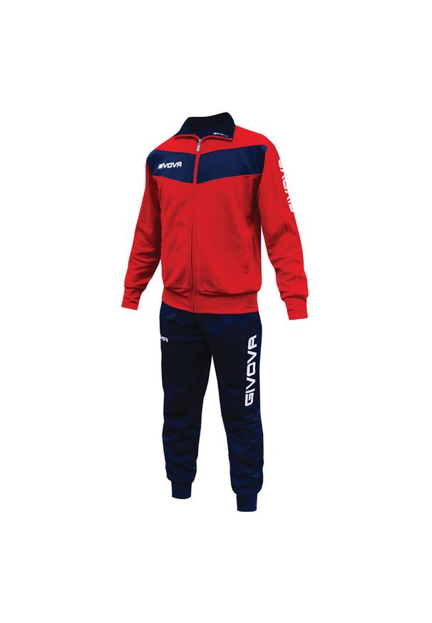 Givova - Dres Męski Tuta Visa. Kolor: niebieski, czerwony, wielokolorowy. Materiał: dresówka