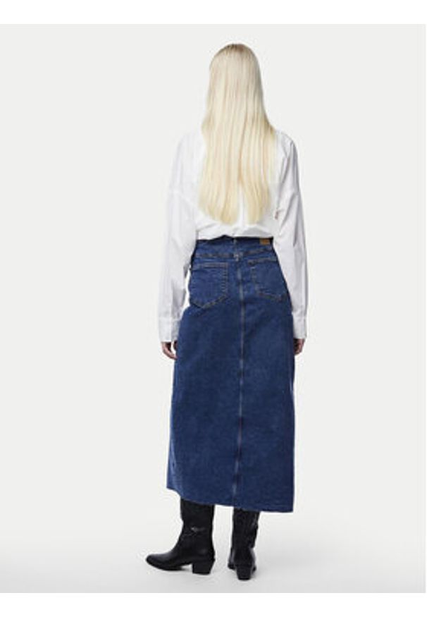 Pieces Spódnica jeansowa Jessie 17150234 Niebieski Regular Fit. Kolor: niebieski. Materiał: bawełna