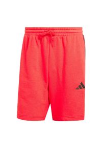 Adidas - Szorty Essential 3-Stripes French Terry. Kolor: czerwony, wielokolorowy, czarny. Materiał: materiał