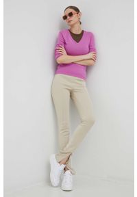 Polo Ralph Lauren top bawełniany kolor brązowy. Typ kołnierza: polo. Kolor: brązowy. Materiał: bawełna #4