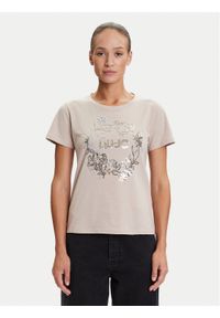 Liu Jo Sport T-Shirt TF5162 JS923 Beżowy Regular Fit. Kolor: beżowy. Materiał: bawełna. Styl: sportowy