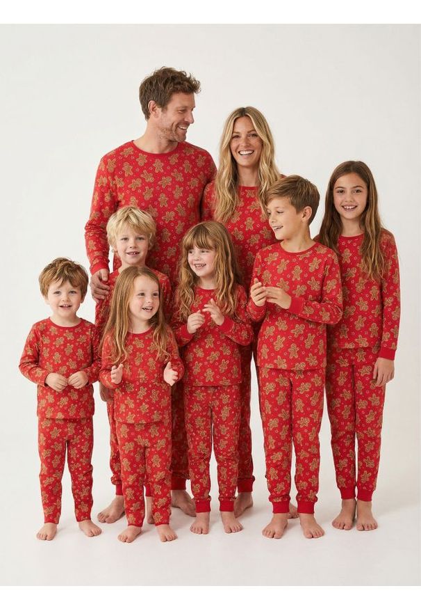 Sinsay - Bawełniana piżama dwuczęściowa - czerwony. Kolor: czerwony. Materiał: bawełna