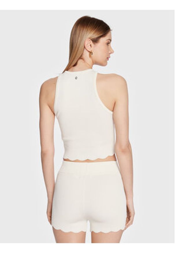 Guess Top Ada W3GZ00 Z2Z80 Écru Regular Fit. Materiał: wiskoza, syntetyk
