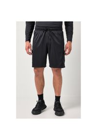 JAY-PI - Męska Bermudy funkcyjne fitness oddychający materiał kieszenie cargo. Kolekcja: plus size. Kolor: czarny. Materiał: poliester, materiał. Sport: fitness #1