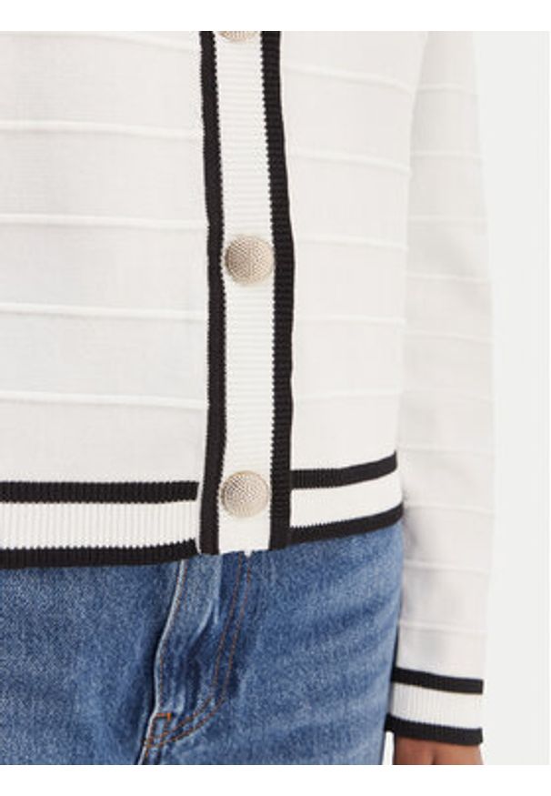 Morgan Kardigan 261-MLIO Biały Regular Fit. Kolor: biały. Materiał: syntetyk, wiskoza