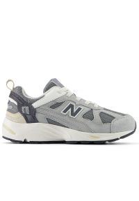 Buty młodzieżowe New Balance PV878GG1 - szare. Kolor: szary. Materiał: syntetyk, skóra, materiał, zamsz, guma. Szerokość cholewki: normalna #1