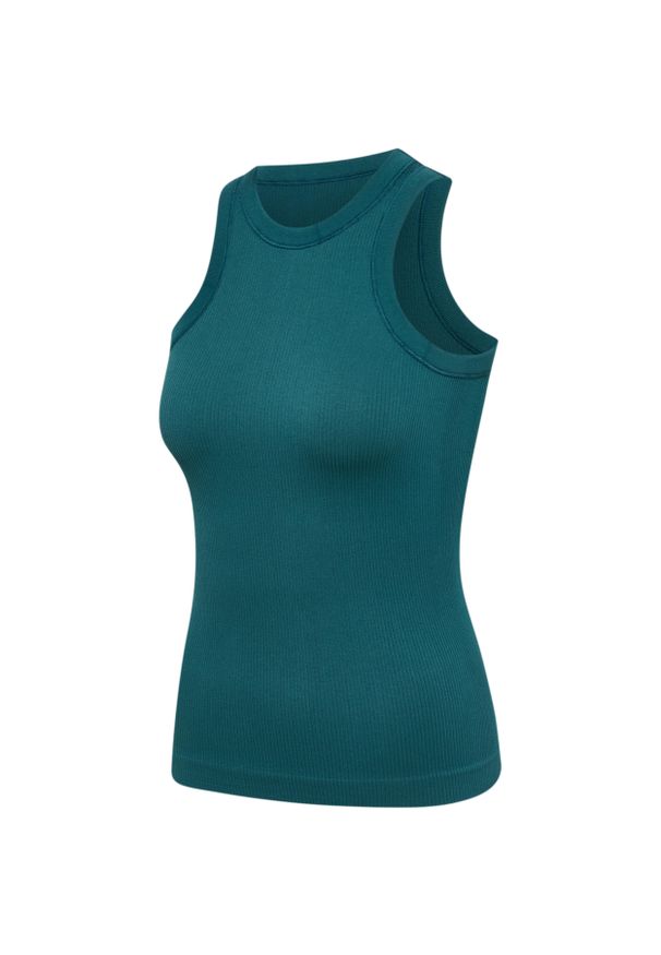 Bezszwowy damski top prążkowany Hummel Pulse. Kolor: zielony. Materiał: prążkowany. Sport: fitness