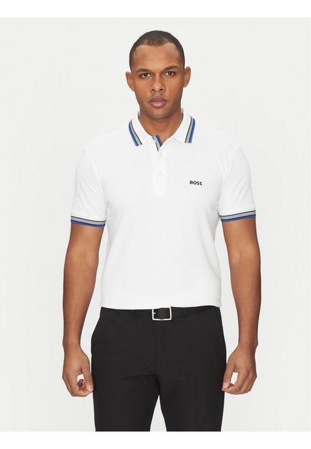 BOSS Polo Paddy 50469055 Biały Regular Fit. Typ kołnierza: polo. Kolor: biały. Materiał: bawełna