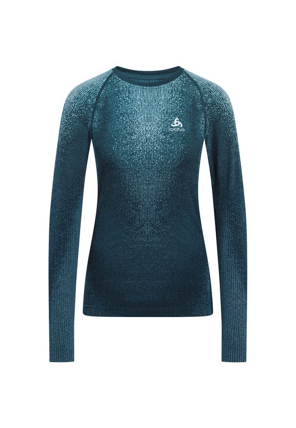 Bluza termoaktywna damska Odlo Performance Warm Blackcomb BL Top Crew Neck LS. Kolor: niebieski