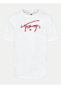 Tommy Jeans T-Shirt Signature Twist DM0DM19683 Biały Regular Fit. Kolor: biały. Materiał: bawełna