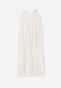 Renee - Beżowa Spódnica High Waist Zdobiona Drobnym Plisowaniem Aniope. Okazja: na co dzień. Stan: podwyższony. Kolor: beżowy. Wzór: aplikacja. Styl: elegancki, casual #2
