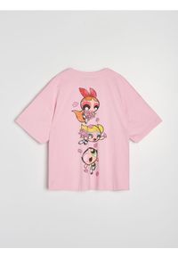 Sinsay - Bawełniana koszulka z nadrukiem The Powerpuff Girls - begonia. Materiał: bawełna. Wzór: nadruk #1