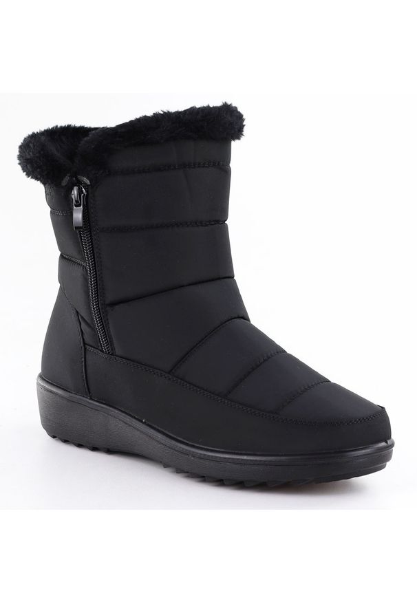 Śniegowce damskie z futerkiem czarne Unisoft 8000. Kolor: czarny. Materiał: skóra ekologiczna