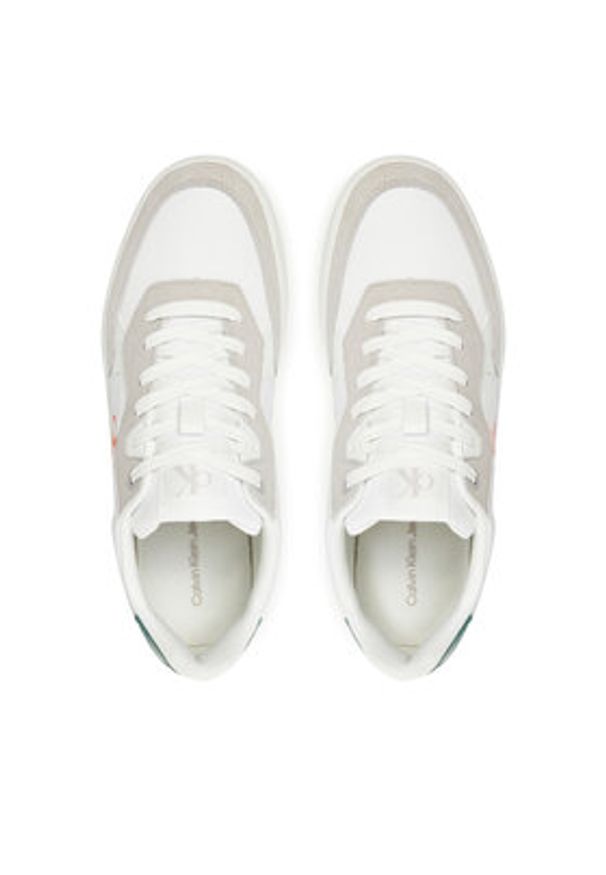 Calvin Klein Jeans Sneakersy Classic Cupsole Mg Nylon Mix YM0YM01304 Biały. Kolor: biały. Materiał: skóra