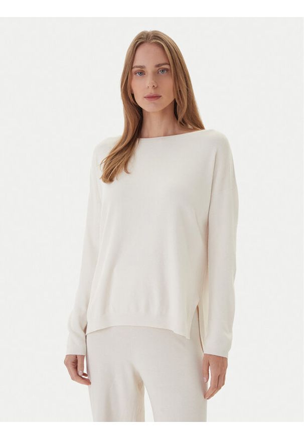 Kontatto Sweter 3M0800C Écru Regular Fit. Kolor: kremowy. Materiał: syntetyk