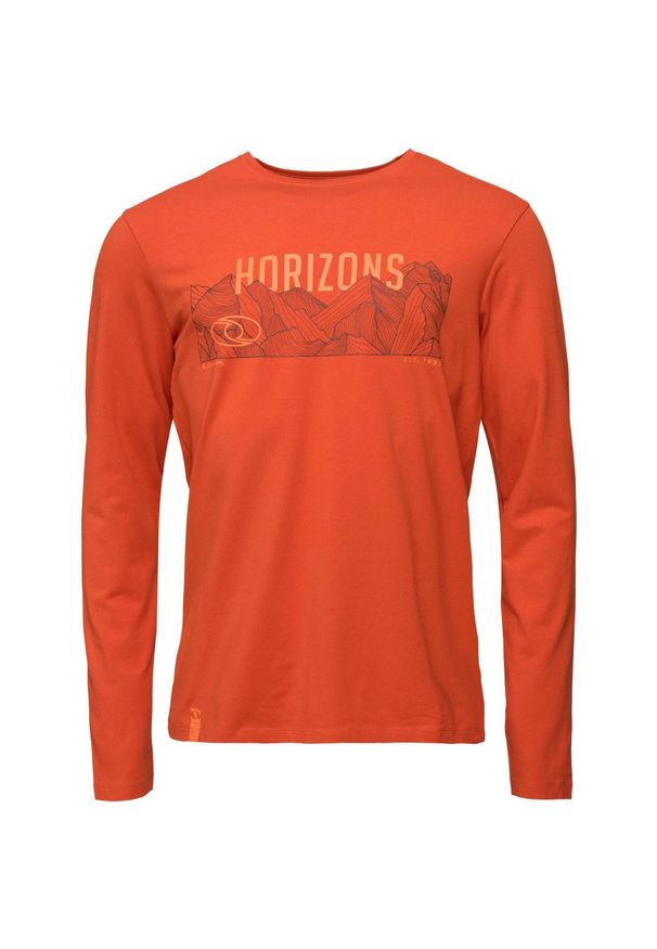 MEN'S HEALTH - Męska koszulka LOAP Alvar z długim rękawem Orange 3XL. Kolor: pomarańczowy. Materiał: elastan, bawełna. Długość rękawa: długi rękaw. Długość: długie. Wzór: nadruk