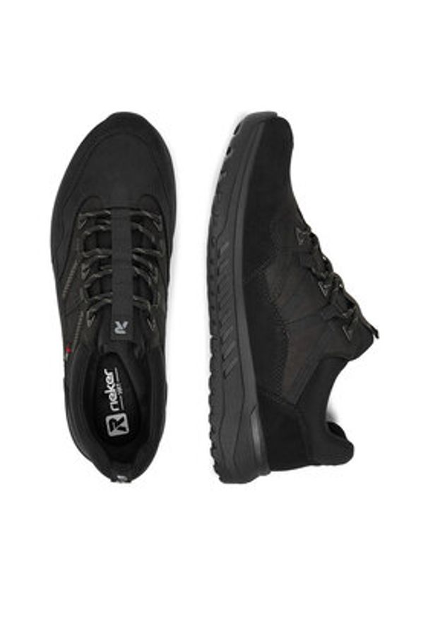 Rieker Sneakersy U0104-00 Czarny. Kolor: czarny. Materiał: nubuk, skóra
