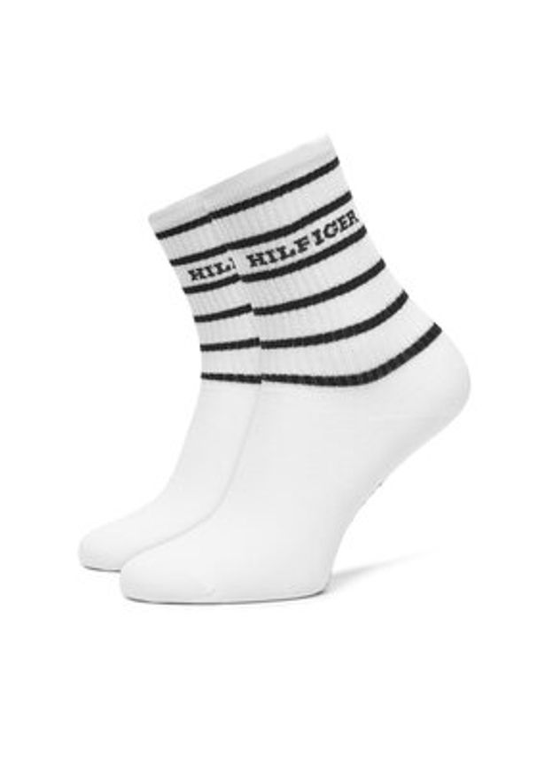 TOMMY HILFIGER - Tommy Hilfiger Zestaw 2 par wysokich skarpet damskich 701236457 Écru. Materiał: materiał, bawełna
