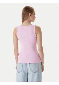 Guess Jeans Top W6RP20 KA0H1 Różowy Slim Fit. Kolor: różowy. Materiał: bawełna #4