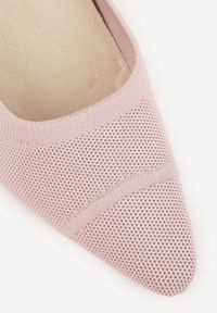 Born2be - Różowe Czółenka VICES ze Sportowej Tkaniny na Słupku Waesbella. Nosek buta: otwarty. Kolor: różowy. Materiał: tkanina. Obcas: na słupku. Styl: sportowy. Wysokość obcasa: średni #2