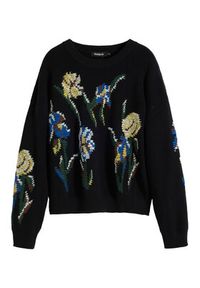 Desigual Sweter Cooper 25WWJF36 Czarny Regular Fit. Kolor: czarny. Materiał: bawełna #7