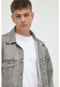 Levi's® - Levi's kurtka jeansowa męska kolor szary przejściowa oversize. Okazja: na spotkanie biznesowe. Kolor: szary. Materiał: jeans. Styl: biznesowy #5