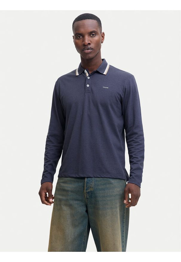 Jack & Jones Polo Blualves 12287520 Niebieski Regular Fit. Typ kołnierza: polo. Kolor: niebieski. Materiał: bawełna