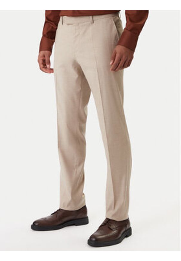 BOSS Garnitur Huge 50557273 Beżowy Regular Fit. Kolor: beżowy. Materiał: wiskoza