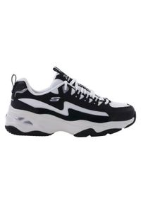 skechers - Buty do chodzenia damskie Skechers Dlites 40FANCY. Zapięcie: sznurówki. Kolor: biały, czarny, wielokolorowy. Materiał: materiał, syntetyk. Szerokość cholewki: normalna. Sport: turystyka piesza