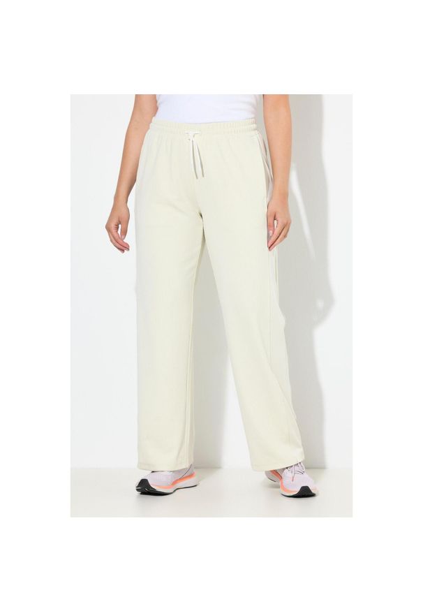 ULLA POPKEN - Damskie Spodnie dresowe funkcjonalne antybakteryjne elastyczny pas. Kolekcja: plus size. Kolor: beżowy. Materiał: materiał, poliester, elastan. Długość: długie