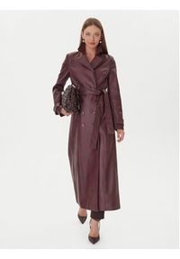 BARDOT - Bardot Płaszcz przejściowy 59899JB4 Bordowy Regular Fit. Kolor: czerwony. Materiał: skóra #6