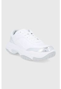 Calvin Klein Jeans Buty YW0YW001700GU kolor biały na płaskiej podeszwie. Nosek buta: okrągły. Zapięcie: sznurówki. Kolor: biały. Materiał: guma. Obcas: na płaskiej podeszwie #2