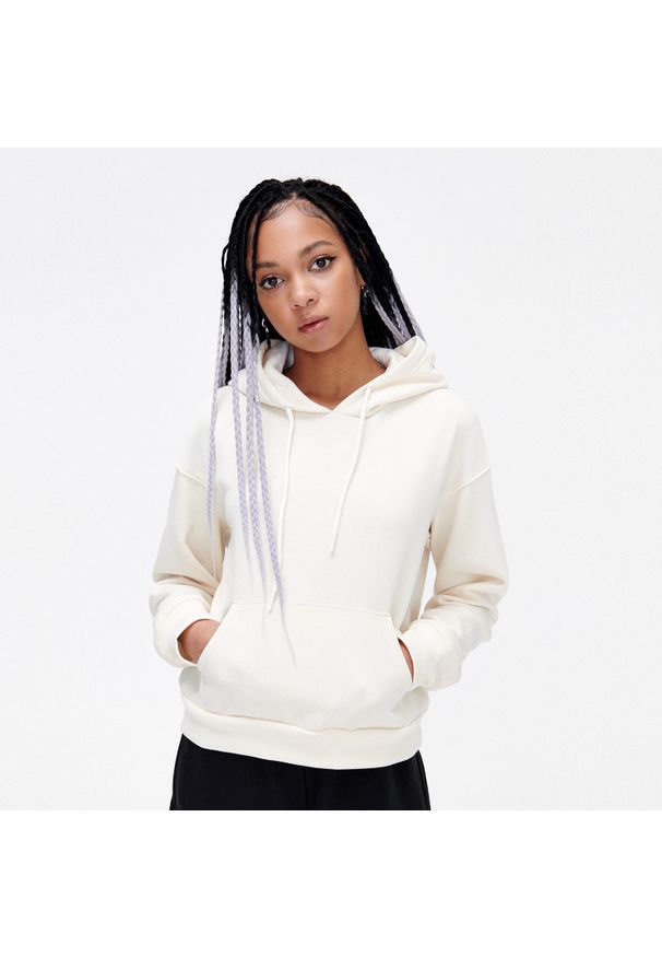 Cropp - Kremowa bluza basic z kapturem - Kremowy. Typ kołnierza: kaptur. Kolor: kremowy. Materiał: bawełna, dzianina