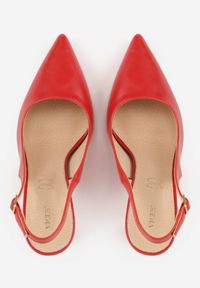 Born2be - Czerwone Szpilki VICES z Odkrytą Piętą i Skórzaną Wkładką Kiladria. Okazja: na co dzień, na spotkanie biznesowe. Zapięcie: sprzączka. Kolor: czerwony. Materiał: skóra. Obcas: na szpilce. Styl: casual, biznesowy, elegancki, klasyczny #3