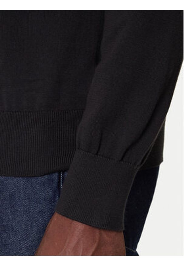 Calvin Klein Sweter LV040BM343 Czarny Regular Fit. Kolor: czarny. Materiał: bawełna