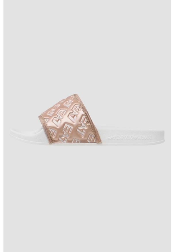 EA7 Emporio Armani - EA7 EMPORIO ARMANI Różowe klapki logowane, Rozmiar 36. Kolor: różowy