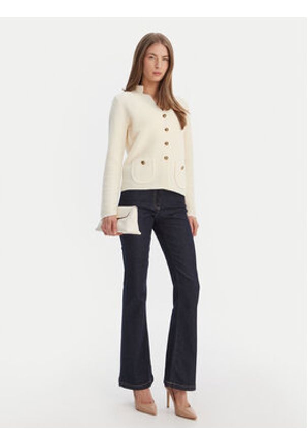 Luisa Spagnoli Kardigan Maranta 100360 Écru Regular Fit. Materiał: wełna