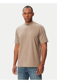 BOSS T-Shirt Tee Collar 50562120 Khaki Relaxed Fit. Kolor: brązowy. Materiał: bawełna #1