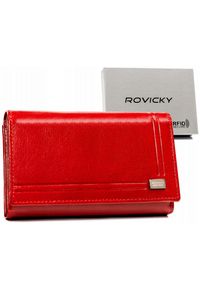 ROVICKY - Portfel skórzany Rovicky CPR-007-BAR czerwony. Kolor: czerwony. Materiał: skóra #1