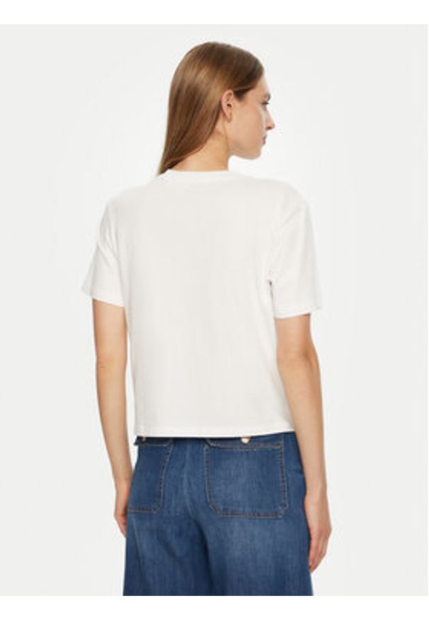 Guess Jeans T-Shirt W5RI42 K8HM0 Biały Regular Fit. Kolor: biały. Materiał: bawełna