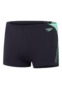 Speedo - Męskie Szorty Kąpielowe Hyperboom Aquashort. Kolor: niebieski, szary, wielokolorowy. Styl: sportowy