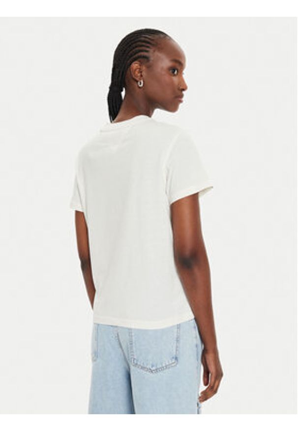 Tommy Jeans T-Shirt Crest Linear DW0DW18795 Écru Regular Fit. Materiał: bawełna